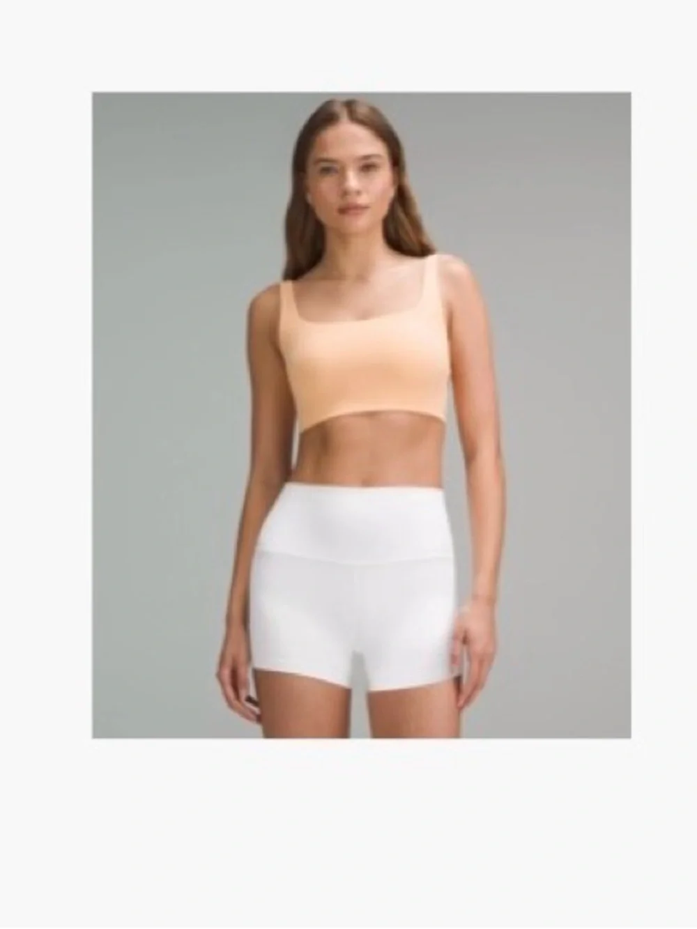 Lululemon Bend This Scoop and Square Bra Peach Bellini PCHB S/M